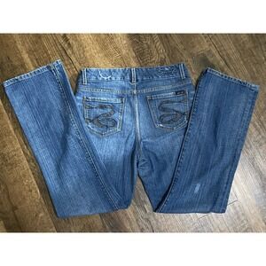 Seven 7 Women's‎ Blue Bootcut Jeans Low Rise Light Wash Sz8 Denim Light